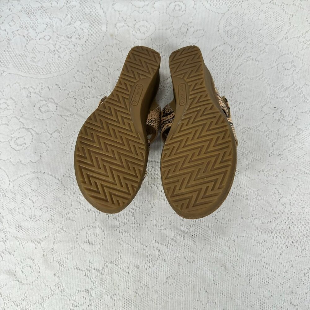 Baretrap Brown Python Snake Pattern Wedge Sandals… - image 6